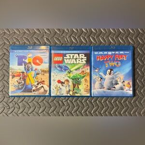 Kids Movie Blu-ray Collection: Rio, Star Wars (Padawan Menace), Happy Feet 2